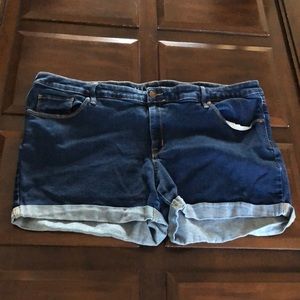 Ava & Viv Dark Blue Rolled Cuff Jean Shorts